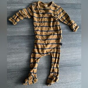 Rags to Riches one piece footie with stripes